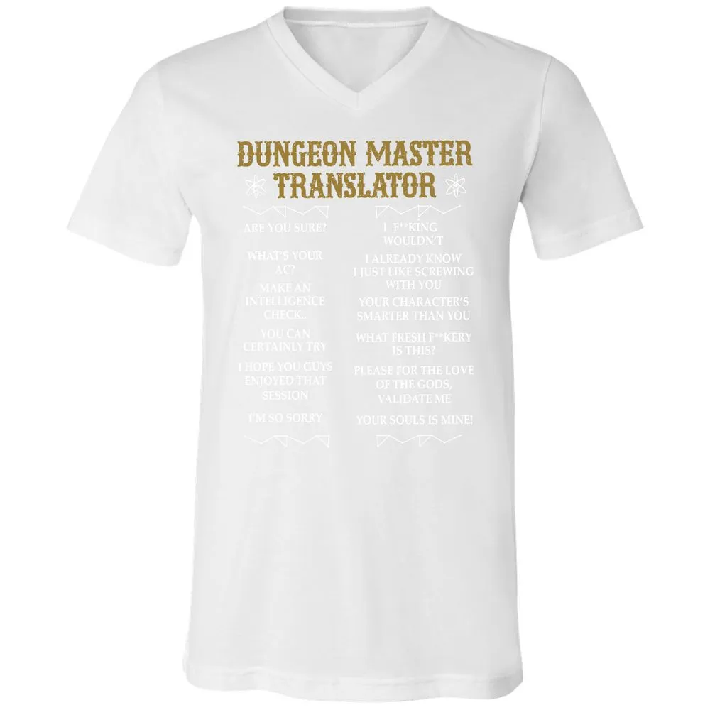 Dungeon Master Translator Unisex V-Neck T-Shirt - White - 5