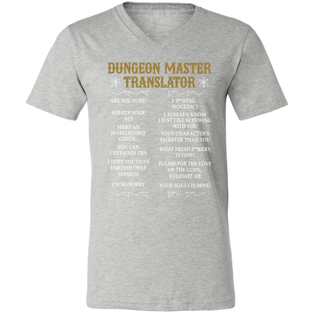 Dungeon Master Translator Unisex V-Neck T-Shirt - Athletic Heather - 7