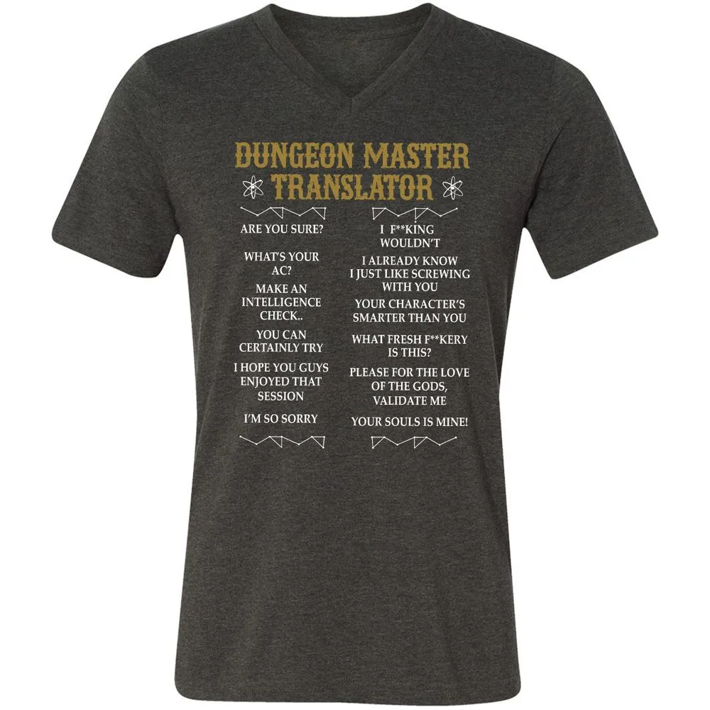 Dungeon Master Translator Unisex V-Neck T-Shirt - Dark Grey Heather - 8