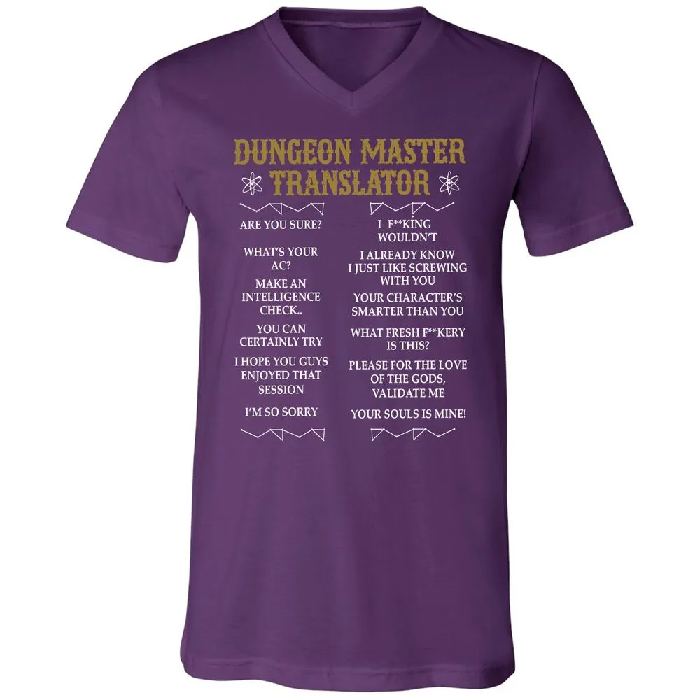 Dungeon Master Translator Unisex V-Neck T-Shirt - Team Purple - 9
