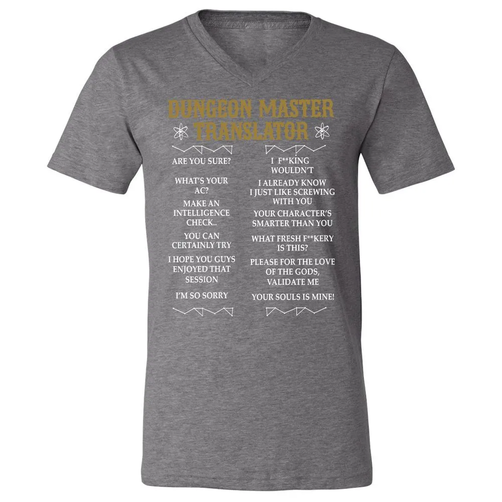 Dungeon Master Translator Unisex V-Neck T-Shirt - Deep Heather - 13