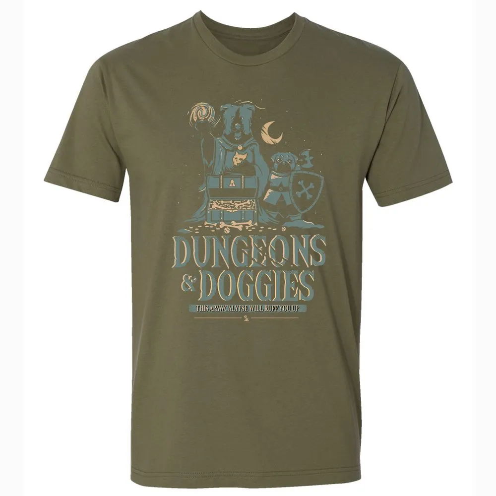Dungeons & Doggies Premium Unisex T-Shirt - Military Green - 5