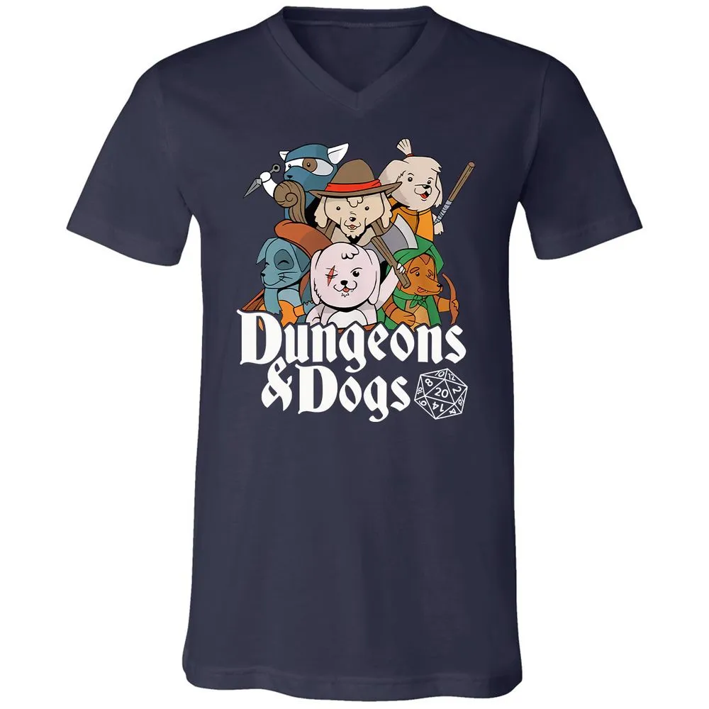 Dungeons & Dogs Unisex V-Neck T-Shirt - Navy - 2