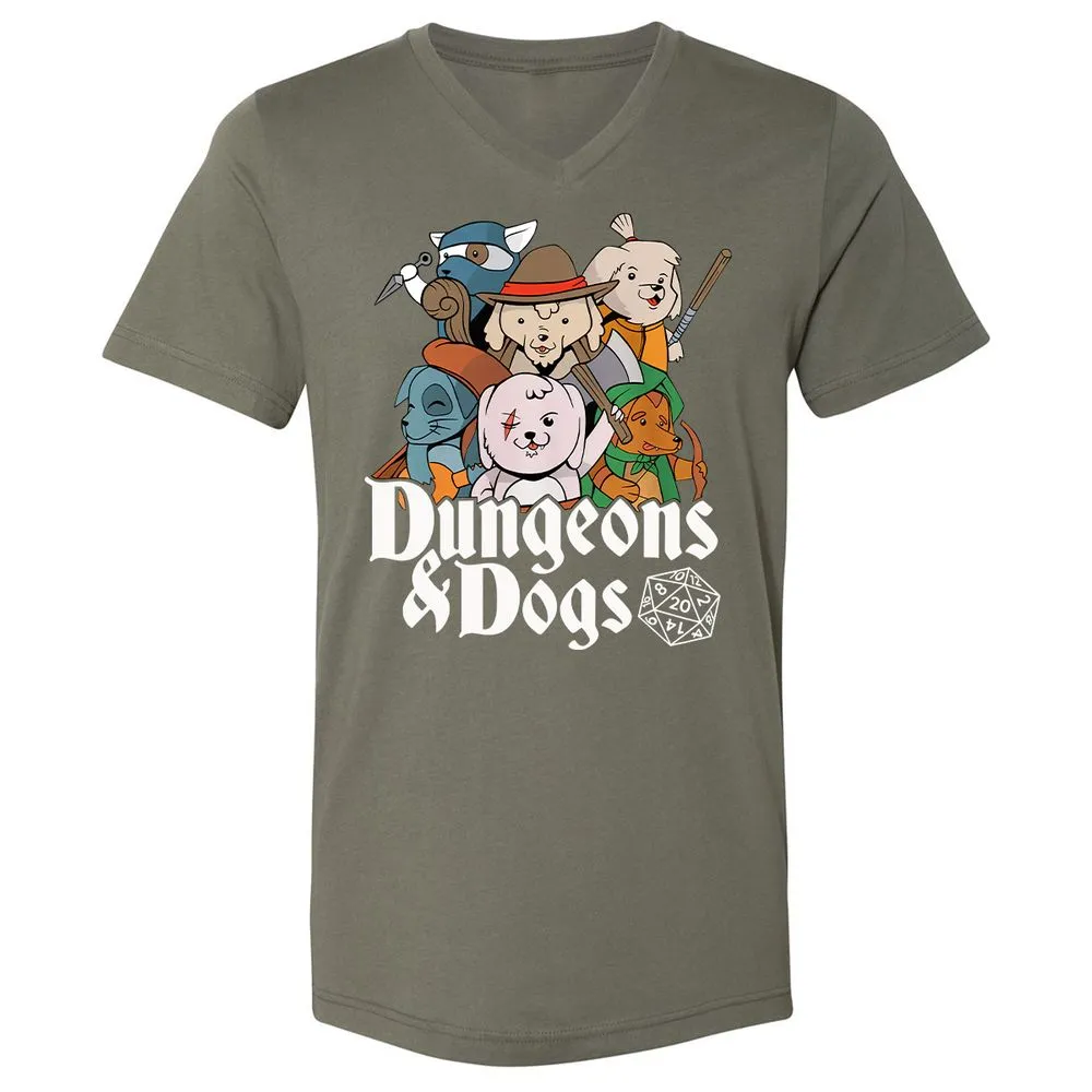 Dungeons & Dogs Unisex V-Neck T-Shirt - Military Green - 10