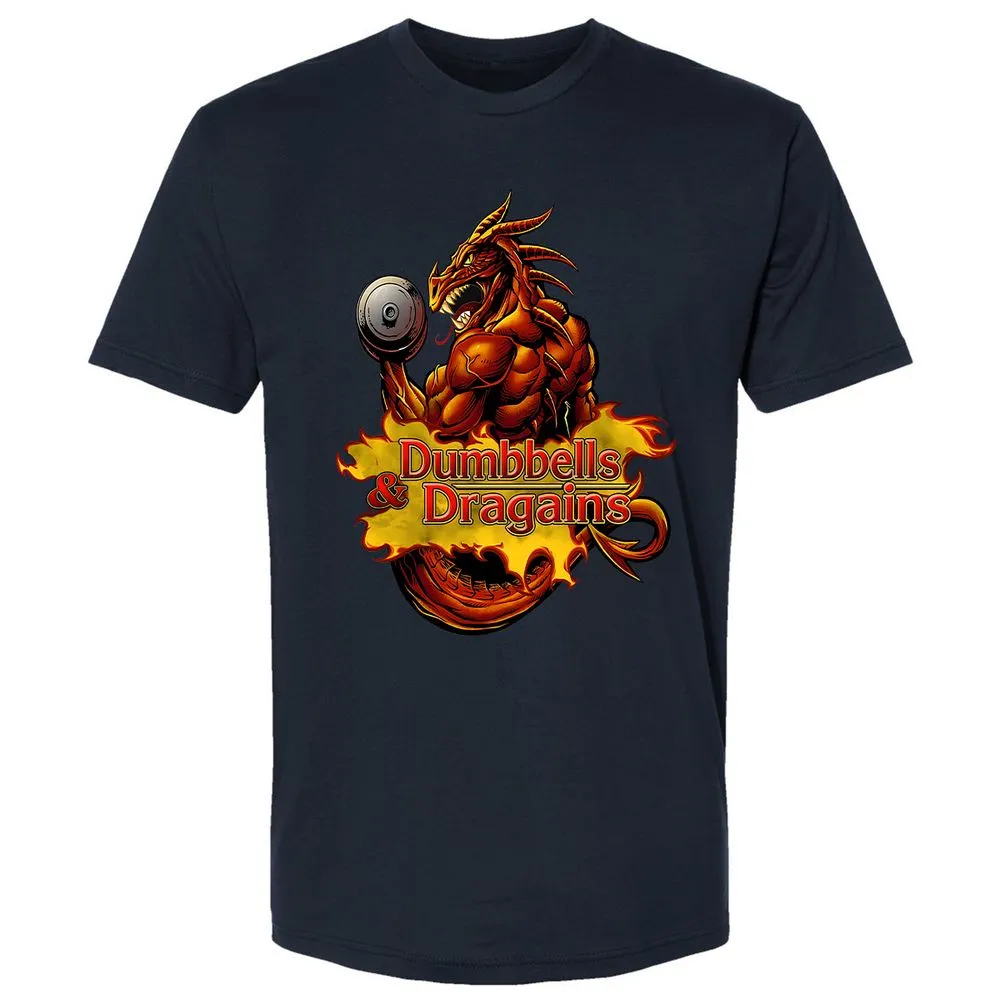 Dumbbells & Dragains Premium Unisex T-Shirt - Midnight Navy - 2