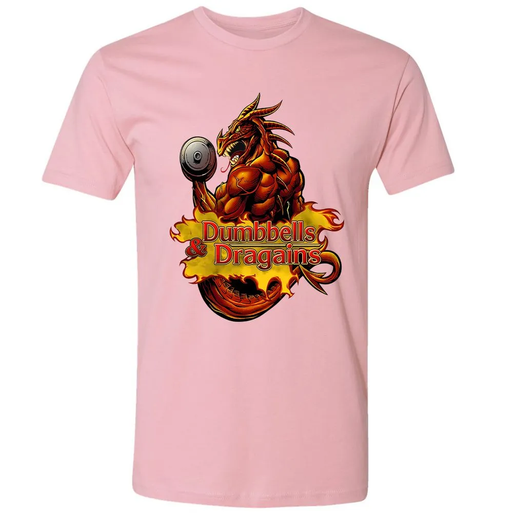 Dumbbells & Dragains Premium Unisex T-Shirt - Light Pink - 3