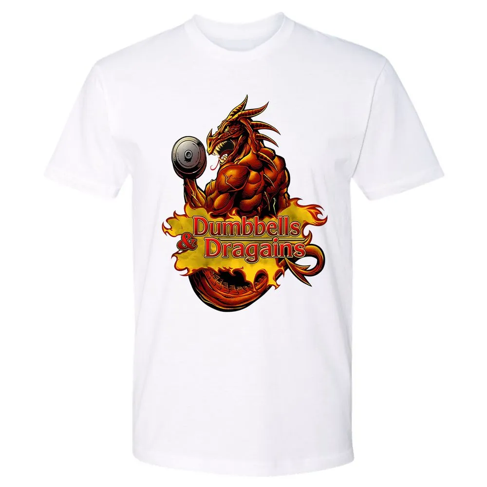 Dumbbells & Dragains Premium Unisex T-Shirt - White - 4