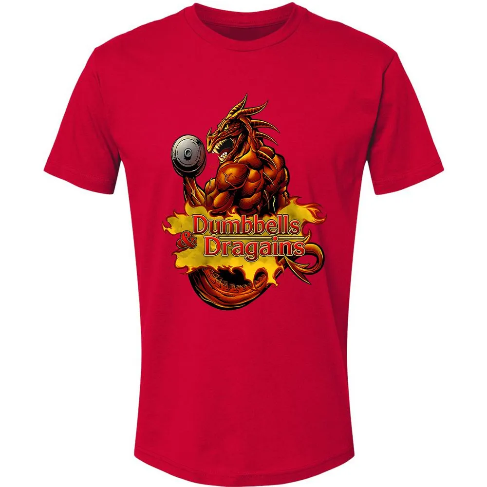 Dumbbells & Dragains Premium Unisex T-Shirt - Red - 6