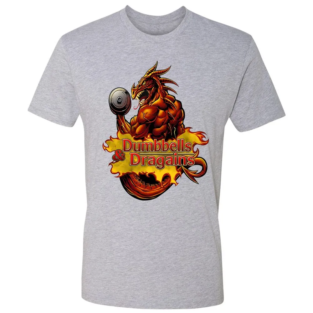 Dumbbells & Dragains Premium Unisex T-Shirt - Heather Grey - 9