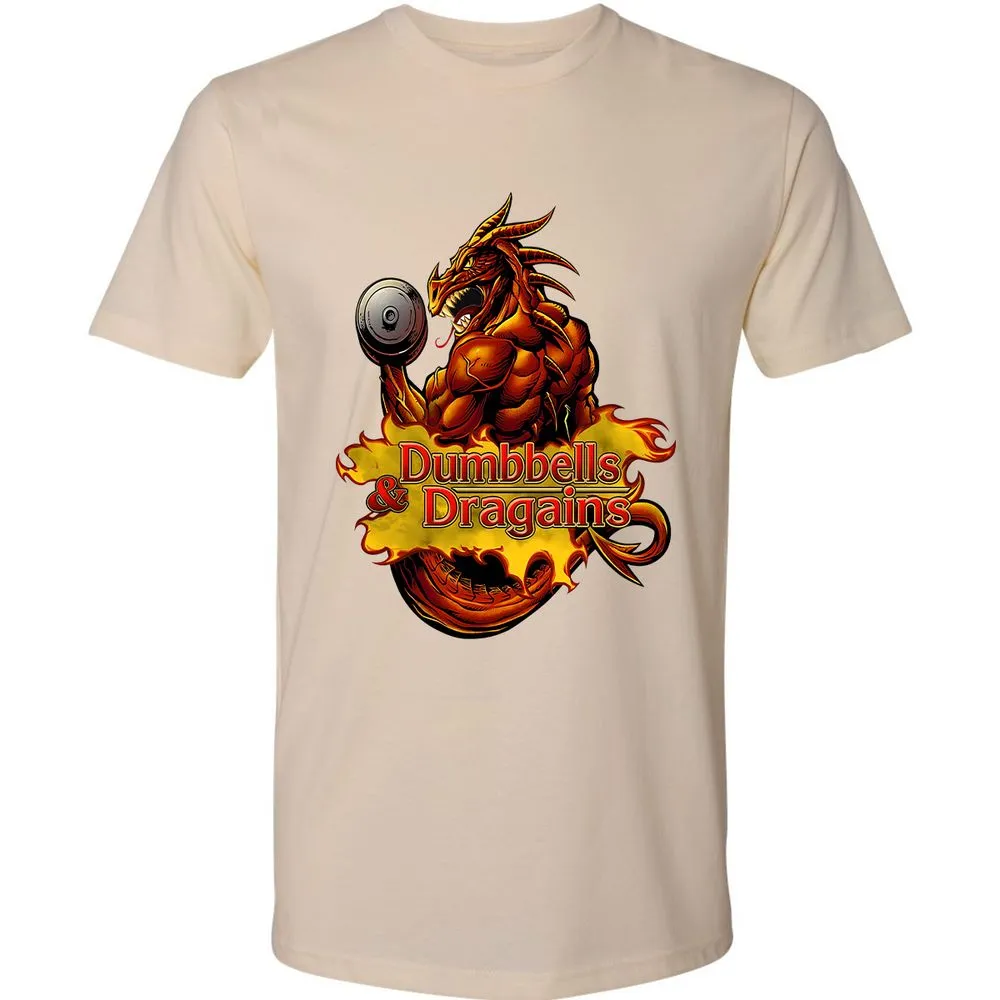 Dumbbells & Dragains Premium Unisex T-Shirt - Cream - 14