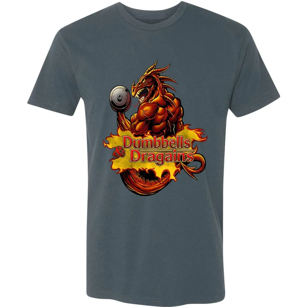 Dumbbells & Dragains Premium Unisex T-Shirt - Indigo - 15