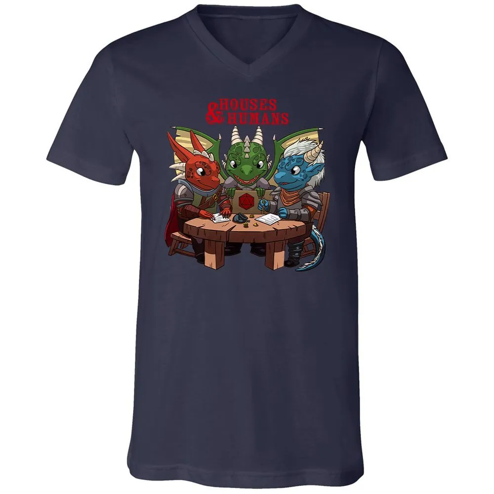 Houses & Humans Unisex V-Neck T-Shirt - Navy - 2