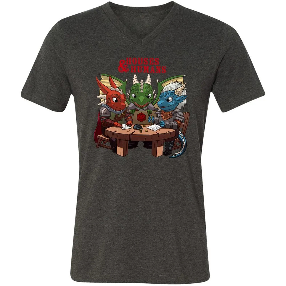 Houses & Humans Unisex V-Neck T-Shirt - Dark Grey Heather - 8