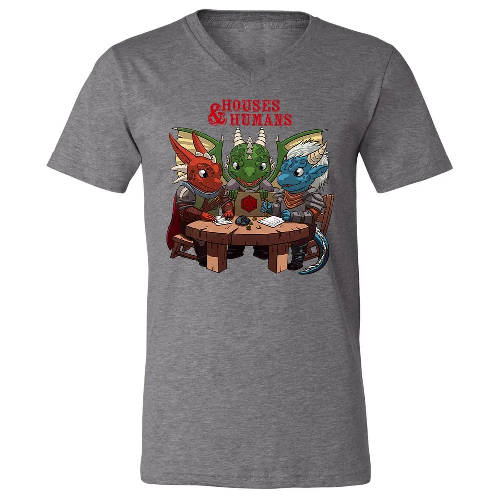 Houses & Humans Unisex V-Neck T-Shirt - Deep Heather - 13