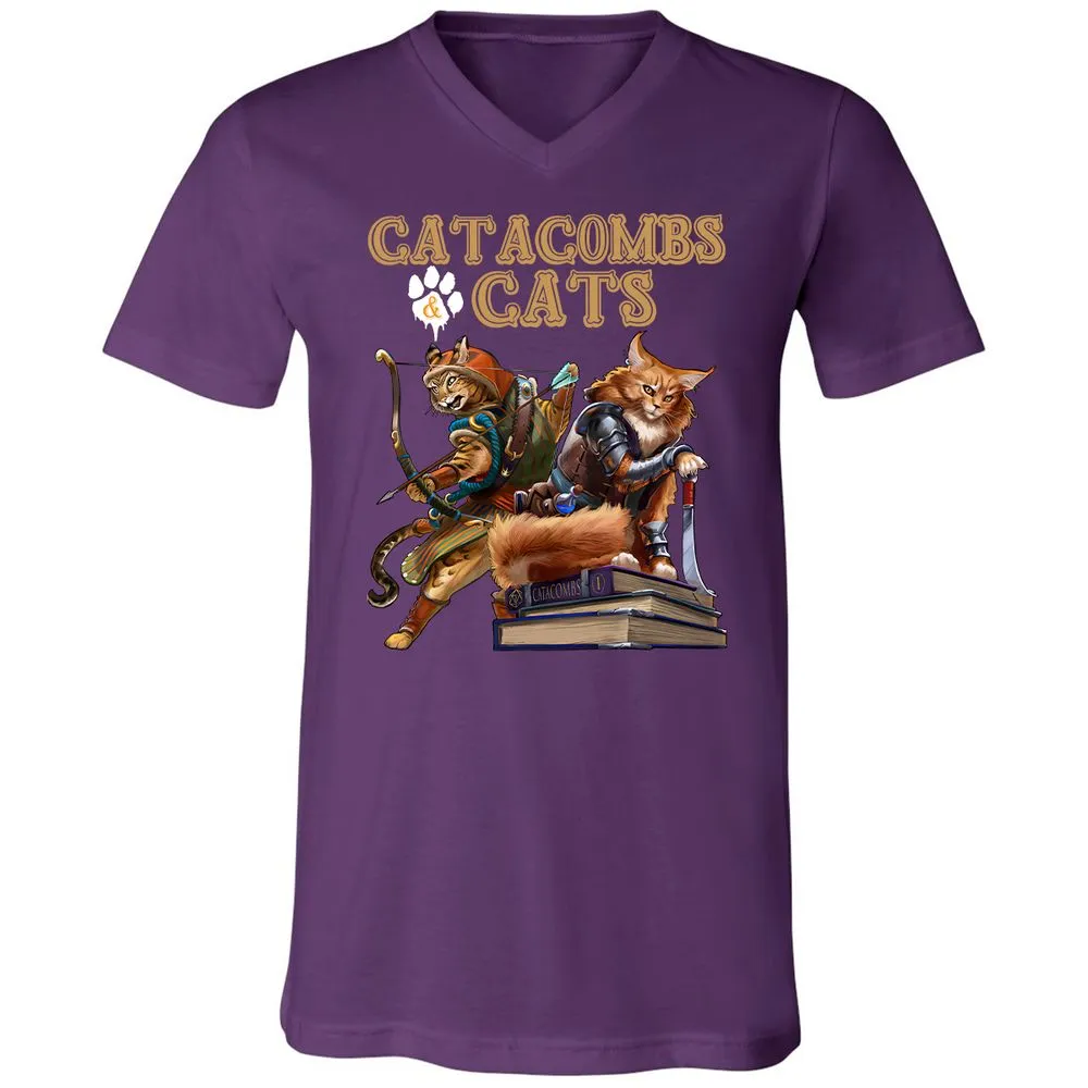 Catacombs & Cats Unisex V-Neck T-Shirt - Team Purple - 9
