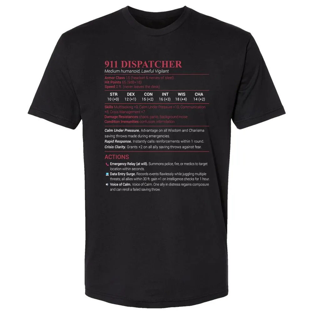 911 Dispatcher Premium Unisex T-Shirt - Black - 1