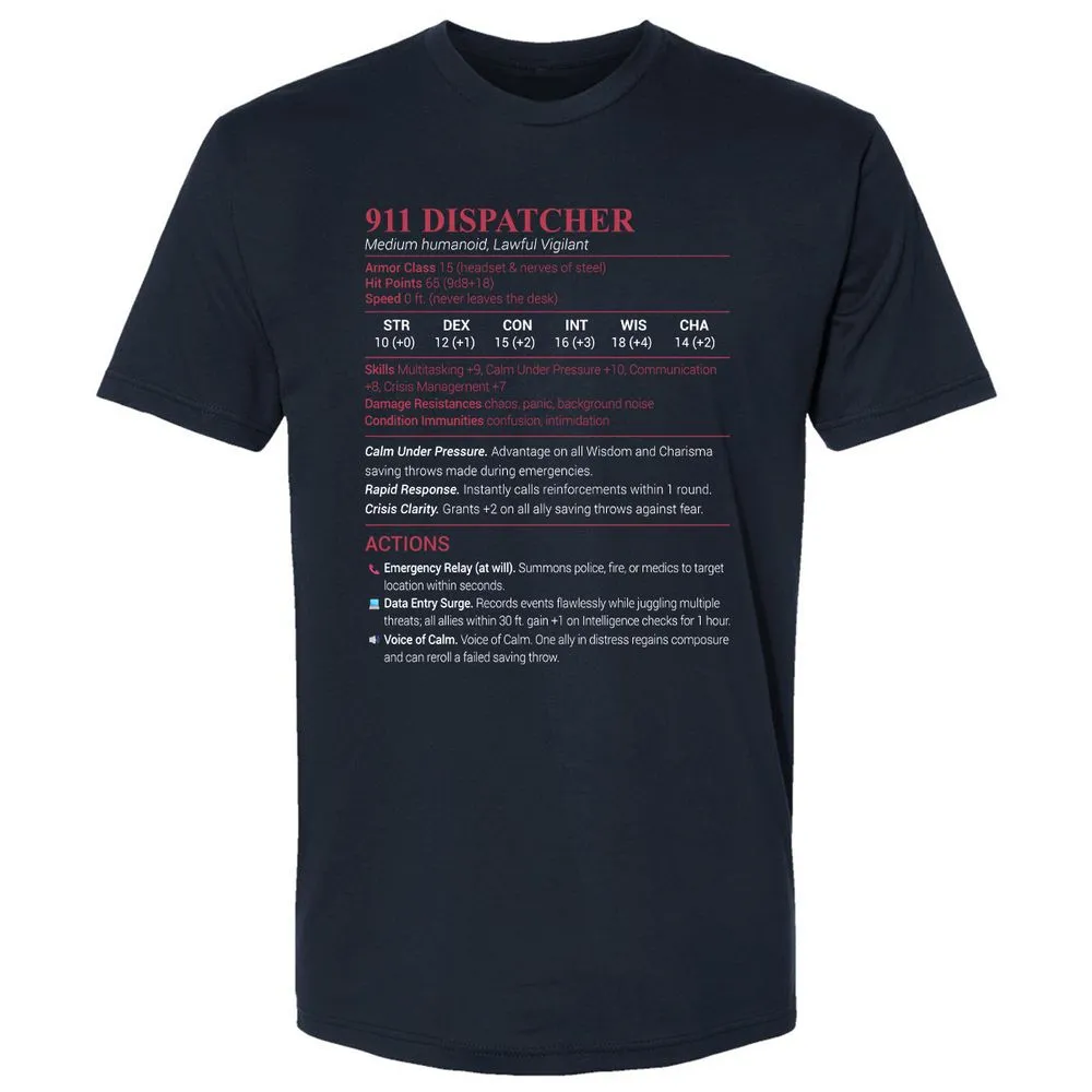 911 Dispatcher Premium Unisex T-Shirt - Midnight Navy - 2