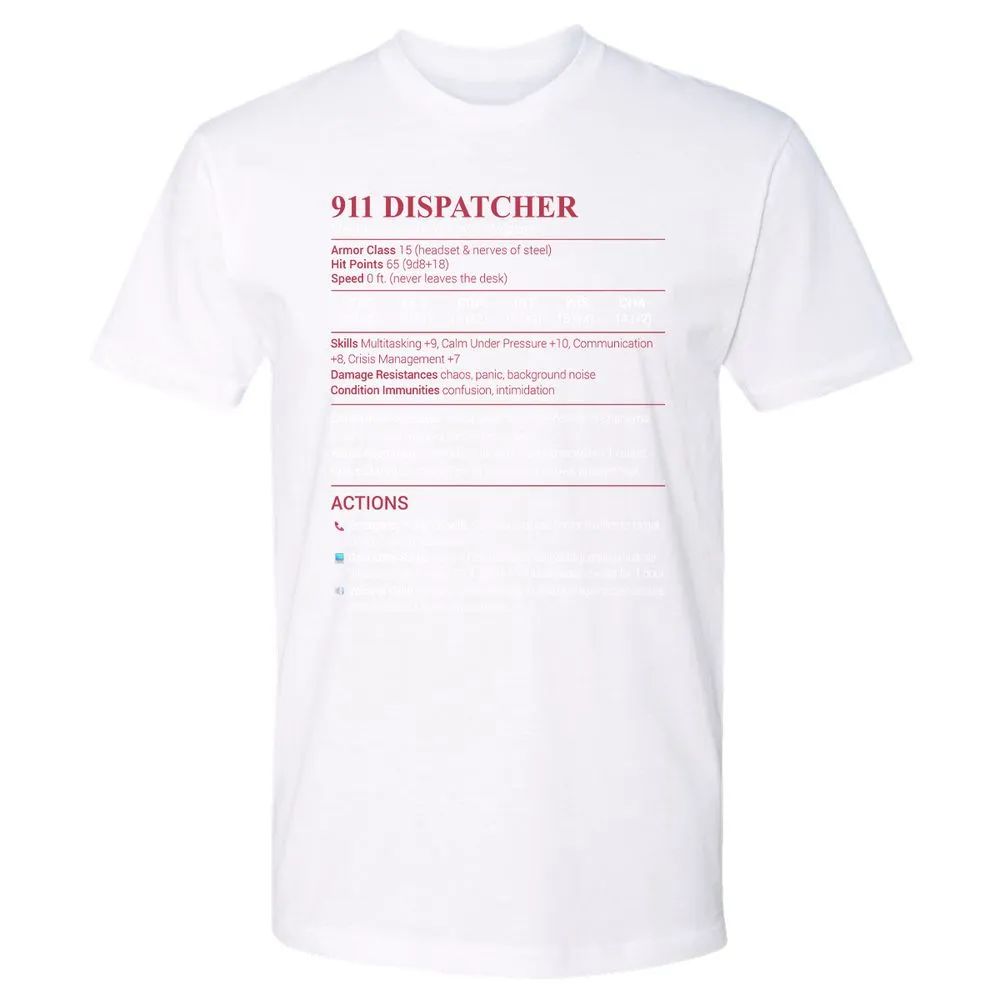 911 Dispatcher Premium Unisex T-Shirt - White - 4