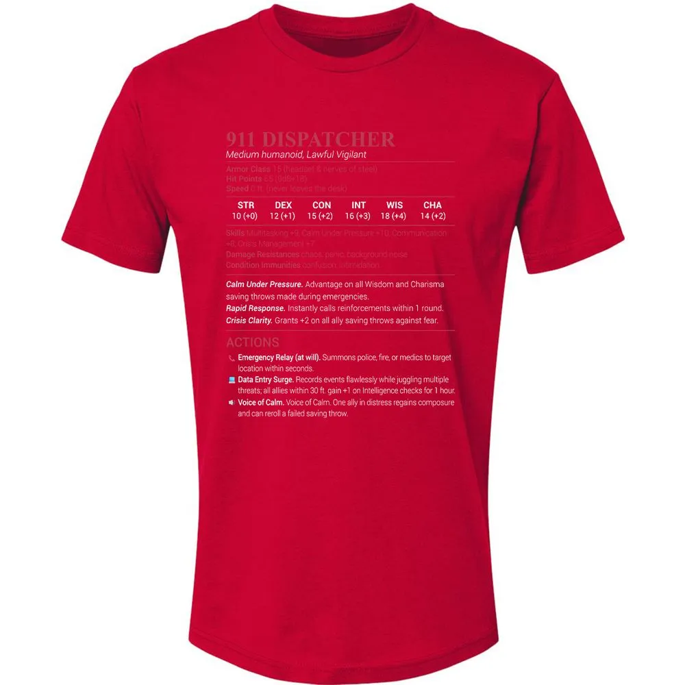 911 Dispatcher Premium Unisex T-Shirt - Red - 6