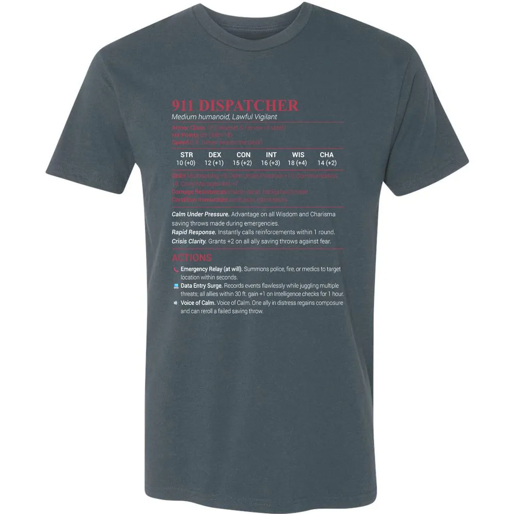 911 Dispatcher Premium Unisex T-Shirt - Indigo - 15