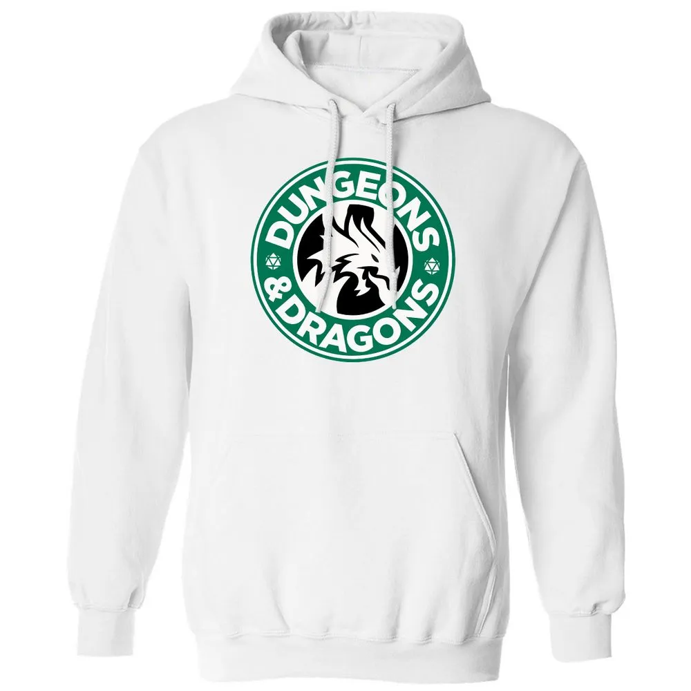 D&D Coffee Classic Unisex Hoodie - White - 11