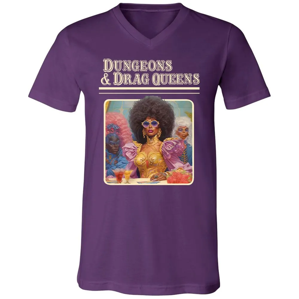 Dungeons & Drag Queens Unisex V-Neck T-Shirt - Team Purple - 9