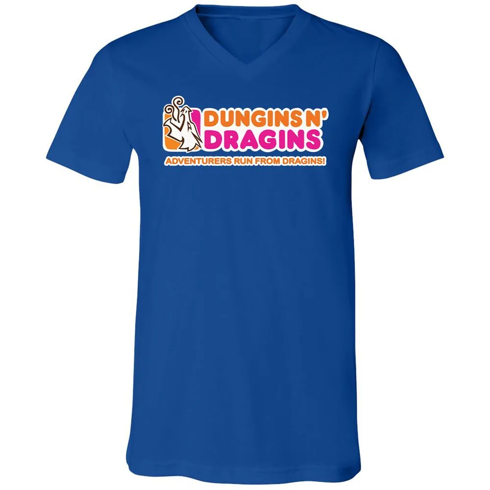 Dungins & Dragins Unisex V-Neck T-Shirt - True Royal - 4
