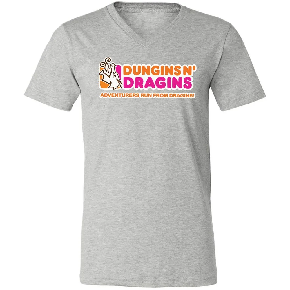 Dungins & Dragins Unisex V-Neck T-Shirt - Athletic Heather - 7