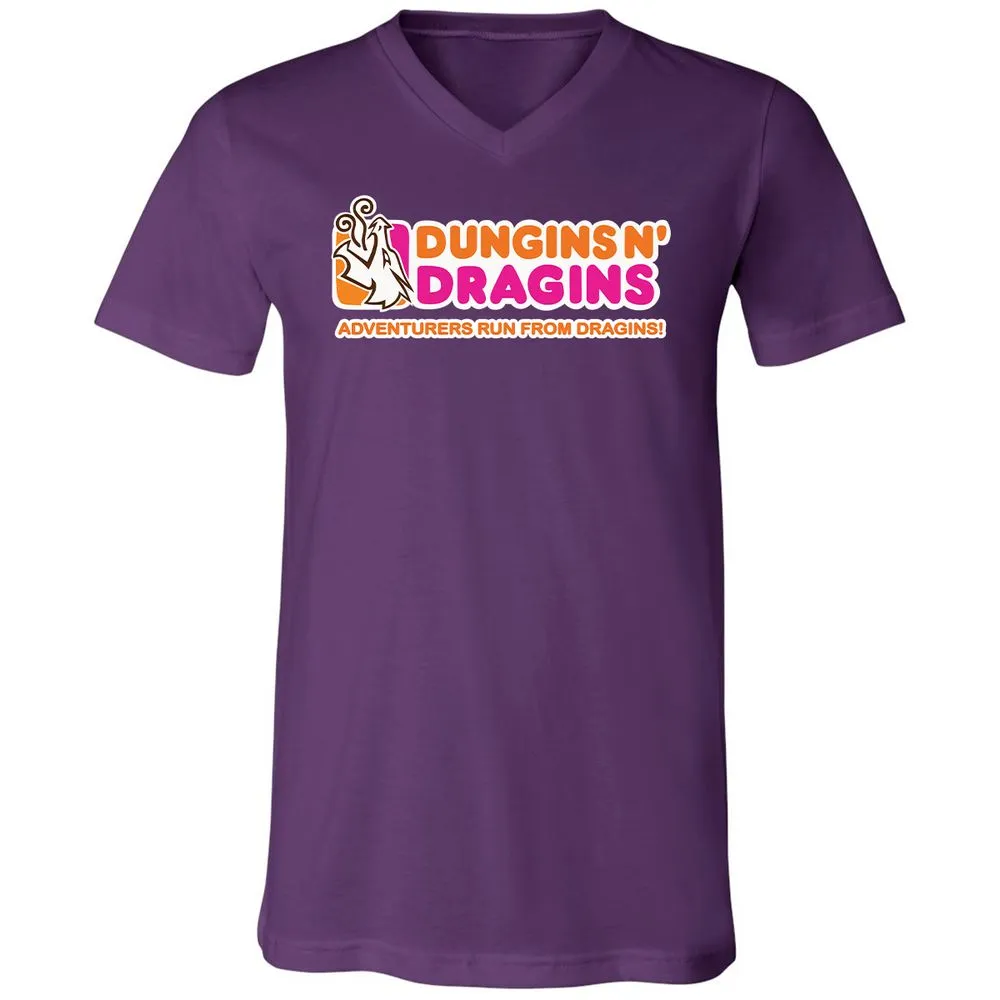 Dungins & Dragins Unisex V-Neck T-Shirt - Team Purple - 9