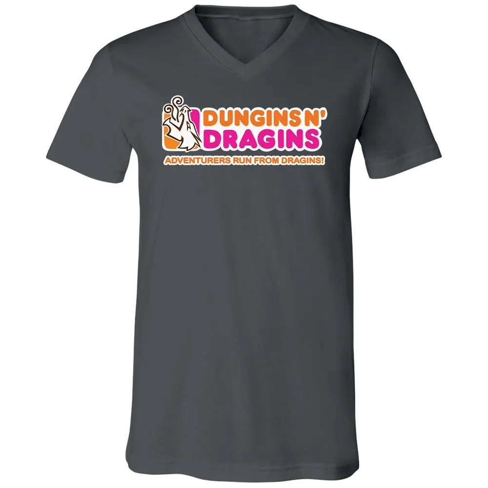 Dungins & Dragins Unisex V-Neck T-Shirt - Asphalt - 12