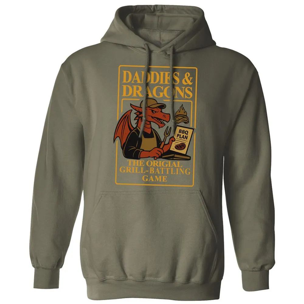Daddies & Dragons Classic Unisex Hoodie - Military Green - 4
