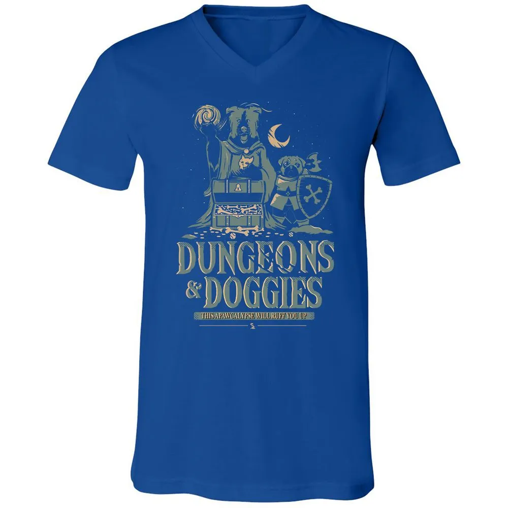 Dungeons & Doggies Unisex V-Neck T-Shirt - True Royal - 4