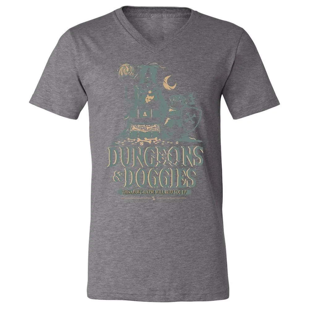 Dungeons & Doggies Unisex V-Neck T-Shirt - Deep Heather - 13
