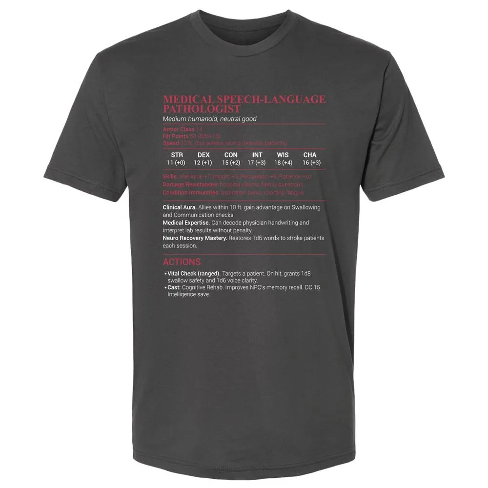 Medical SLP Premium Unisex T-Shirt - Heavy Metal - 8