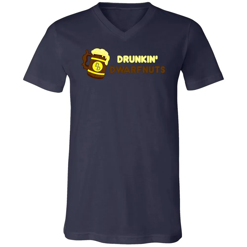 Drunkin' Dwartnuts Unisex V-Neck T-Shirt - Navy - 2