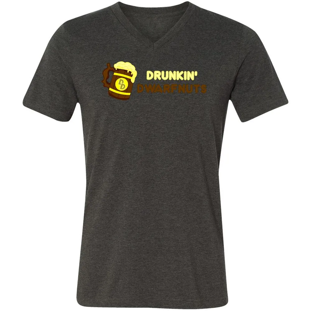 Drunkin' Dwartnuts Unisex V-Neck T-Shirt - Dark Grey Heather - 8