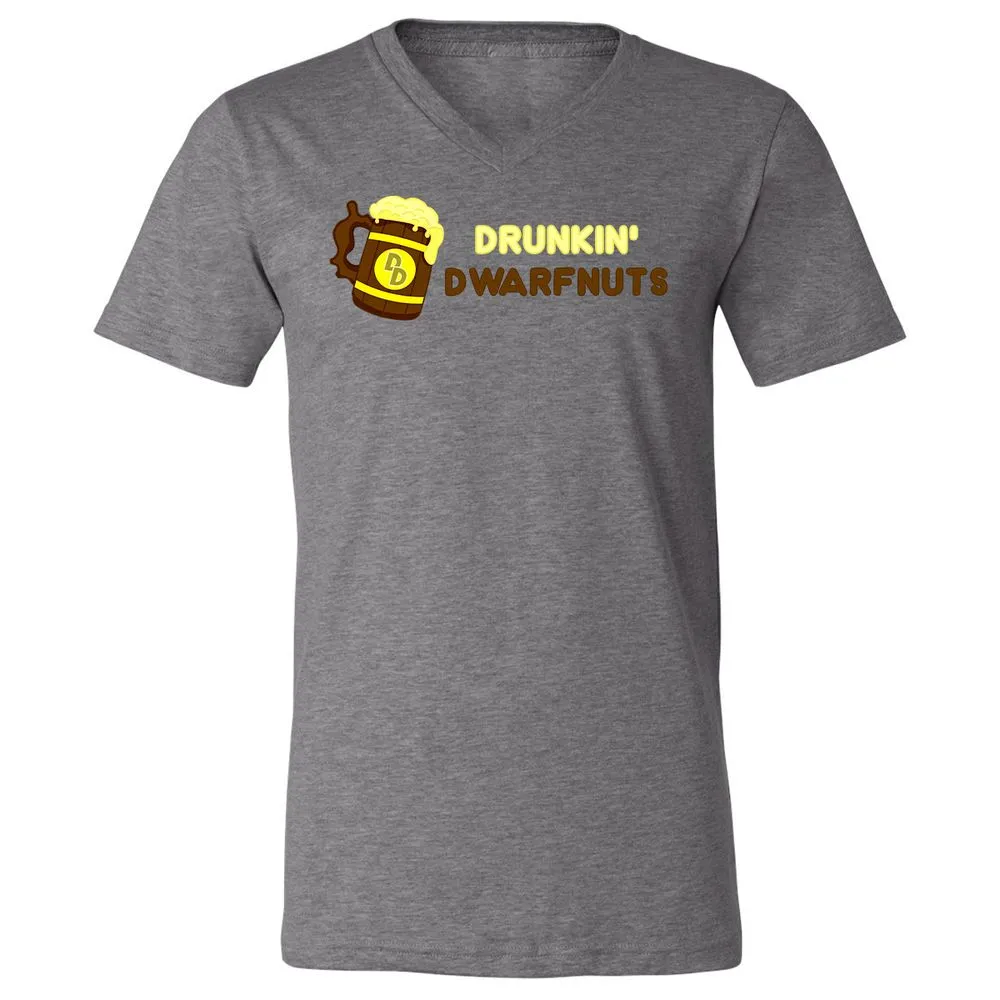 Drunkin' Dwartnuts Unisex V-Neck T-Shirt - Deep Heather - 13