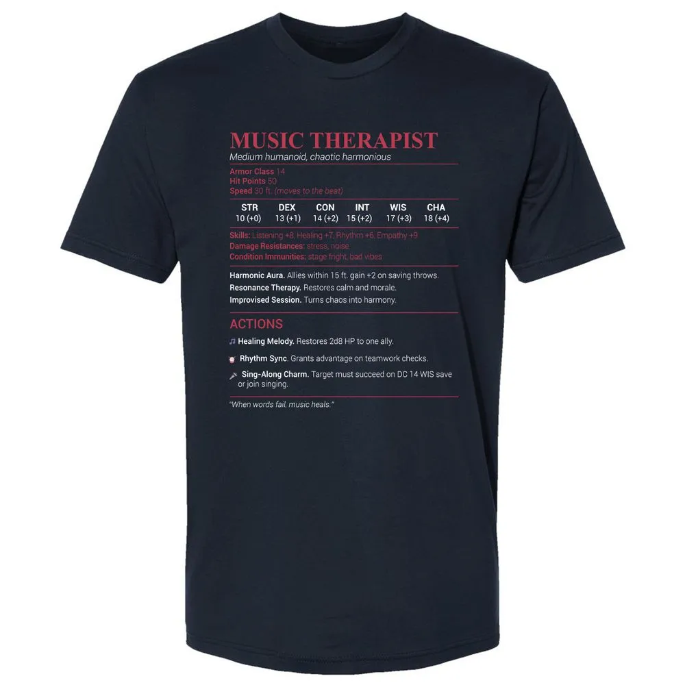 Music Therapist Premium Unisex T-Shirt - Midnight Navy - 2