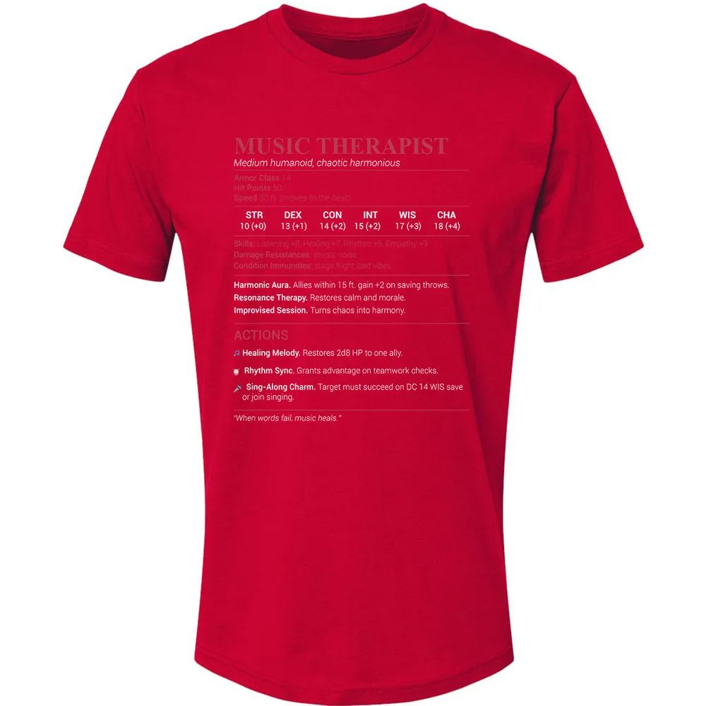 Music Therapist Premium Unisex T-Shirt - Red - 6