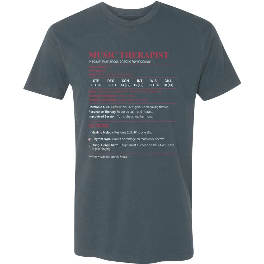 Music Therapist Premium Unisex T-Shirt - Indigo - 15
