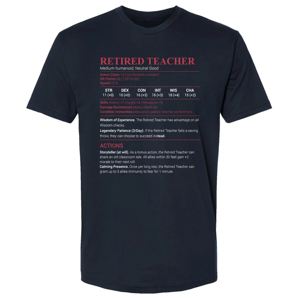 Retired Teacher Premium Unisex T-Shirt - Midnight Navy - 2