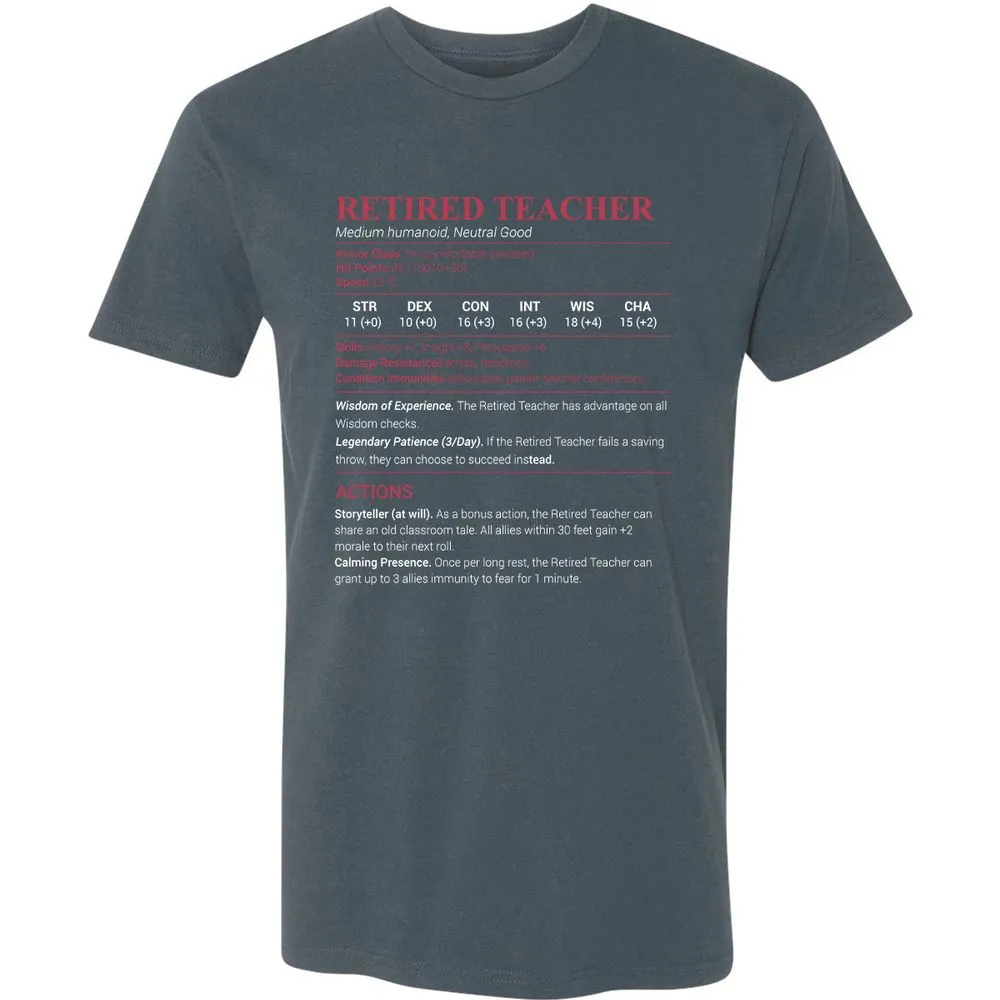 Retired Teacher Premium Unisex T-Shirt - Indigo - 15