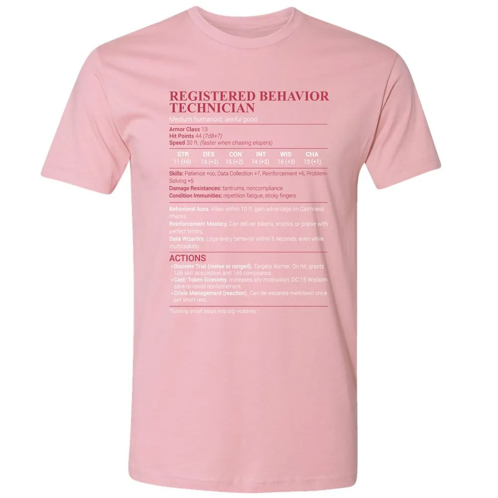 Registered Behavior Technician RBT Premium Unisex T-Shirt - Light Pink - 3