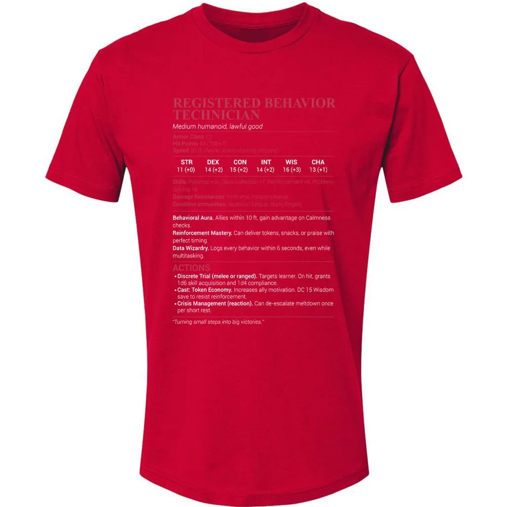 Registered Behavior Technician RBT Premium Unisex T-Shirt - Red - 6
