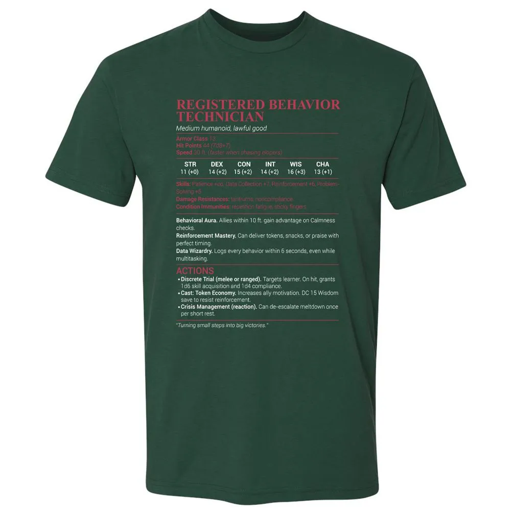 Registered Behavior Technician RBT Premium Unisex T-Shirt - Forest Green - 13