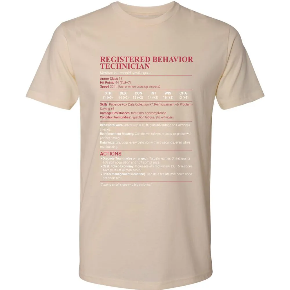 Registered Behavior Technician RBT Premium Unisex T-Shirt - Cream - 14