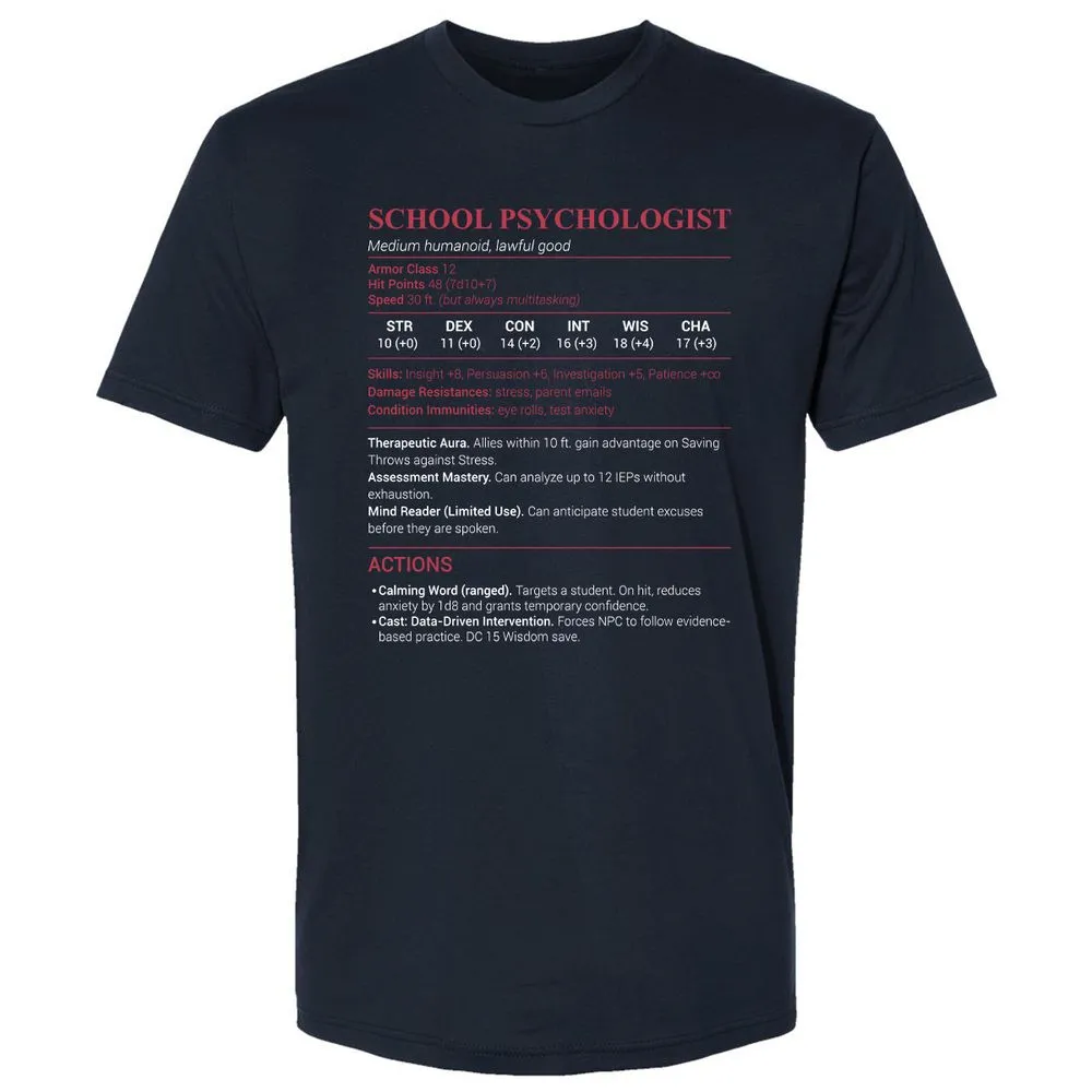 School Psychologist Premium Unisex T-Shirt - Midnight Navy - 2