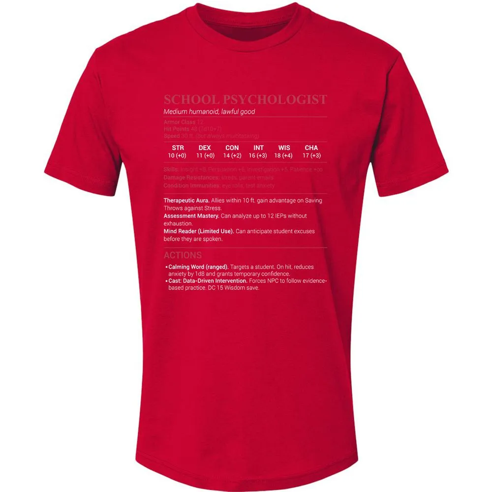 School Psychologist Premium Unisex T-Shirt - Red - 6