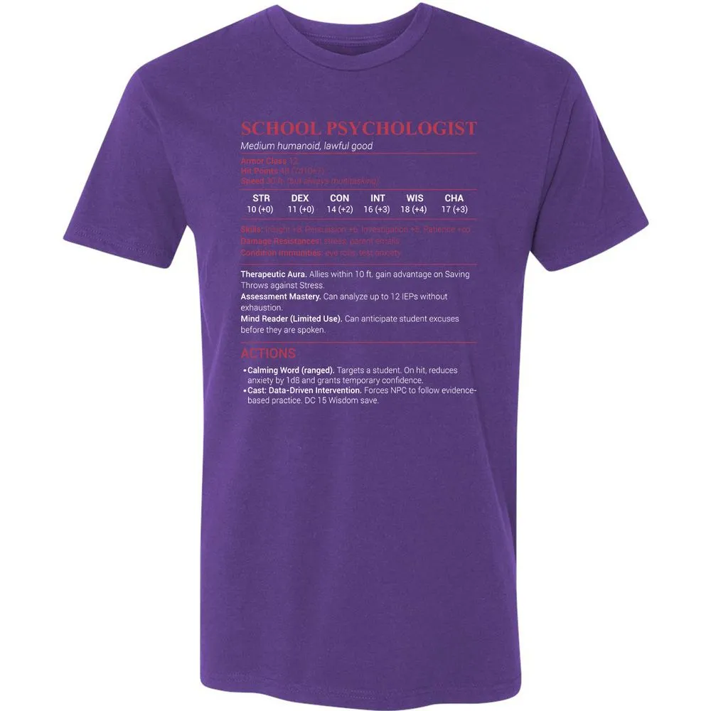 School Psychologist Premium Unisex T-Shirt - Purple Rush - 7