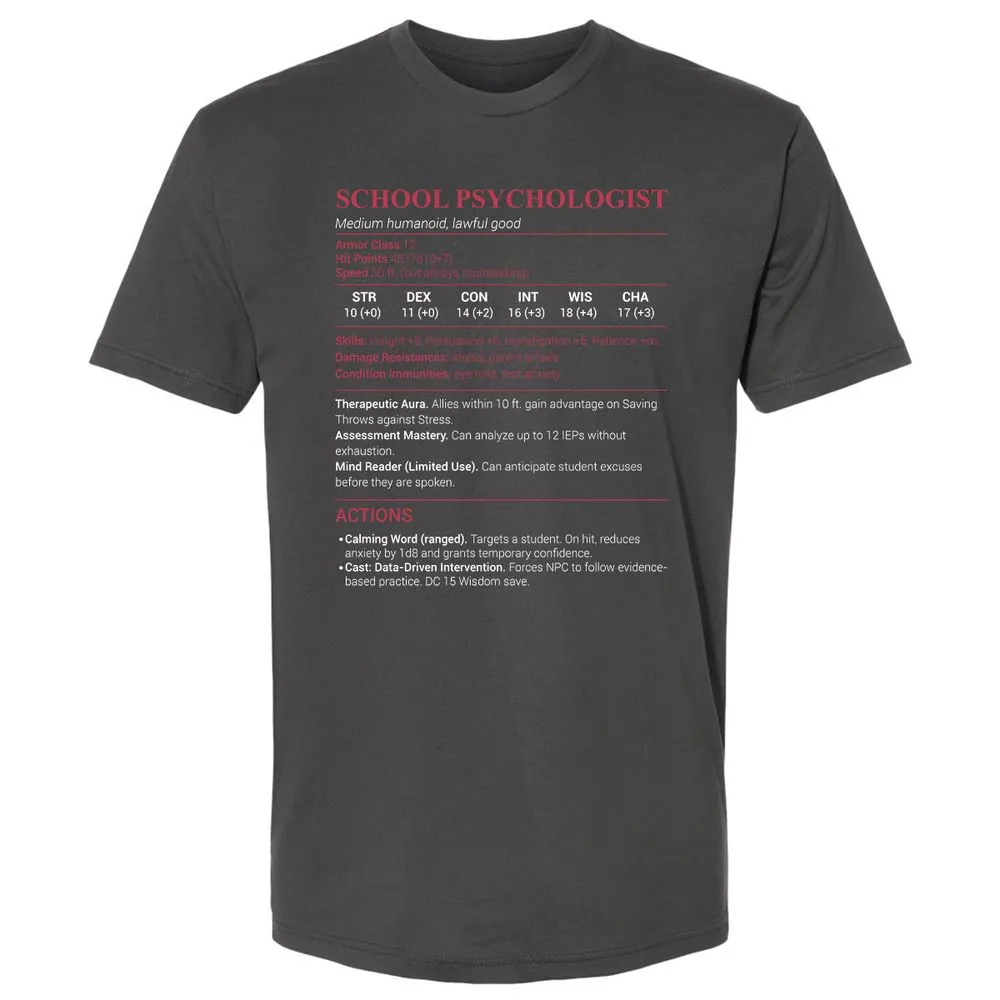 School Psychologist Premium Unisex T-Shirt - Heavy Metal - 8